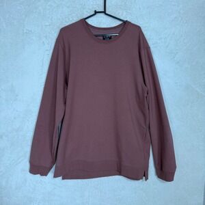 Cuts Hyperloop French Terry Split-Hem Sweatshirt Mens XXL Mauve Clay Minimalist